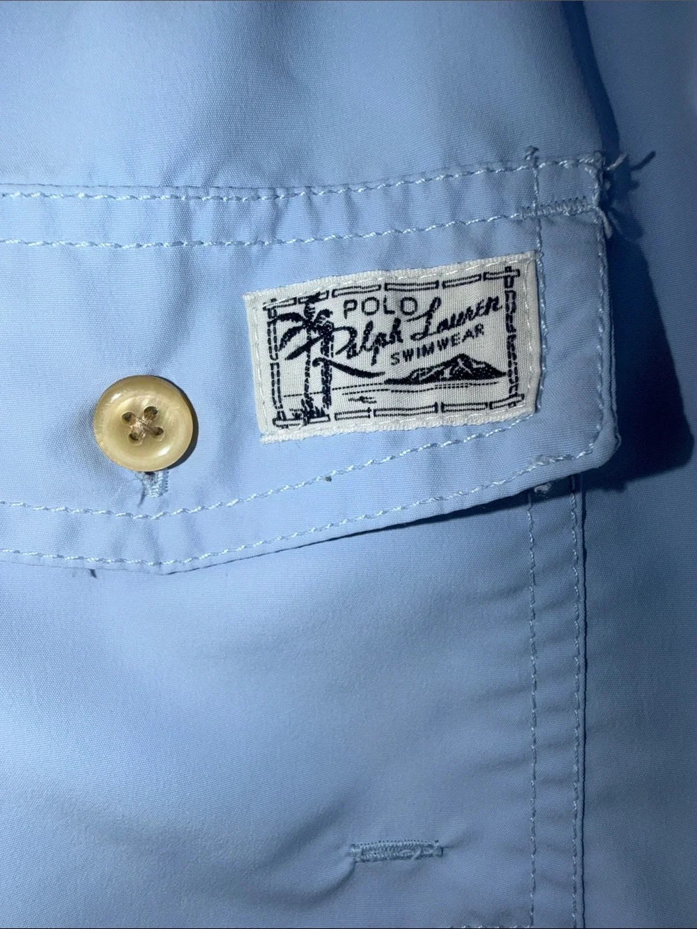 Polo by Ralph Lauren Powder Blue Elastic Waist Swim Trunks